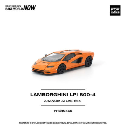 [ Pre-order ] PR640450 POP RACE 1:64 Lamborghini Countach LP1 800-4 Arancia Atlas
