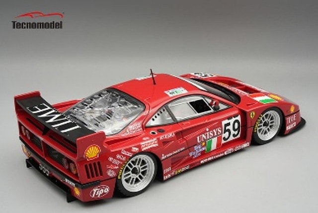 [ Pre-order ] TM18-429A Tecnomodel 1:18 Ferrari F40 LM Driver 24 Hours 1996 P. Nappi / R. Donovan / Tetsuya Ota Detachable Magnetic Engine Hood