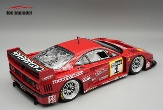 [ Pre-order ] TM18-429C Tecnomodel 1:18 Ferrari F40 LM Vallelunga Gold Cup 6 Hours 1996 A.Schiattarella / L.Dalla Noce Engine Hood Magnet Removable