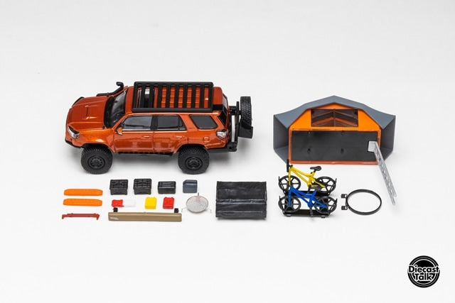 [ Pre-order ] DTG0018-OR GCD Gaincorp Products 1:64 Toyota 4Runner Widebody Overland Inferno Orange (clean)