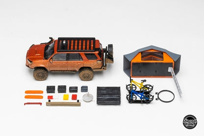 [ Pre-order ] DTG0018-ORM GCD Gaincorp Products 1:64 Toyota 4Runner Widebody Overland Inferno Orange (Muddy)
