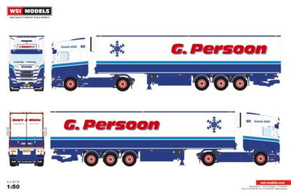 [ Pre-order ] 01-4918 WSI 1:50 SCANIA G. Persoon R HIGHLINE CR20H 4X2 REEFER TRAILER 3 AXLE