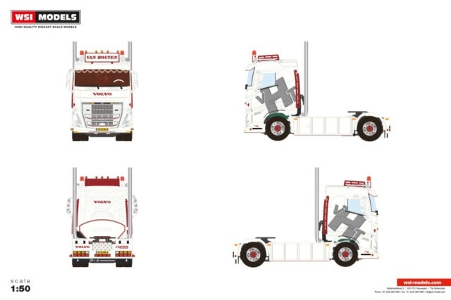 [ Pre-order ] 01-5090 WSI 1:50 Volvo Van Houten FH5 Sleeper Cab 4x2