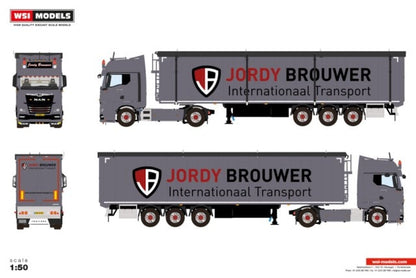 [ Pre-order ] 01-5054 WSI 1:50 Jordy Brouwer transport MAN TGX GX 4X2 VOLUME TRAILER 3 AXLE