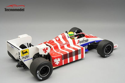 [ Pre-order ] TMD18-441B Tecnomodel 1:18 Toleman TG 184 F1 Portugal GP 1984 A. Senna #19 with Driver Figure