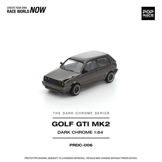 [ Pre-order ] PRDC006 POP RACE 1:64 Golf GTI MK2 Dark Chrome