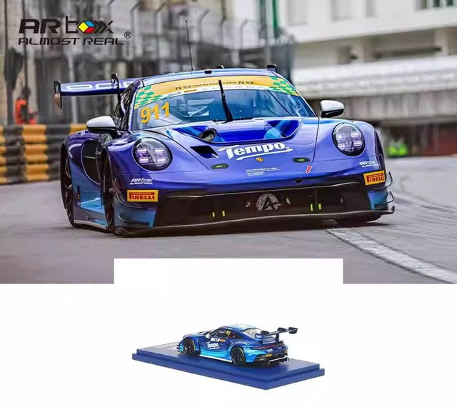 [ Pre-order ] AR Box x Tenmil [ Almost Real Model ] 1:64 Porsche 911 992 GT3 R Macau GP Tempo #991