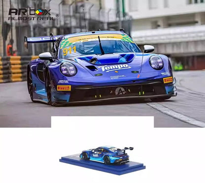 [ Pre-order ] AR Box x Tenmil [ Almost Real Model ] 1:64 Porsche 911 992 GT3 R Macau GP Tempo #991
