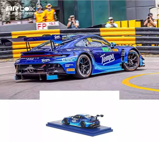 [ Pre-order ] AR Box x Tenmil [ Almost Real Model ] 1:64 Porsche 911 992 GT3 R Macau GP Tempo #992