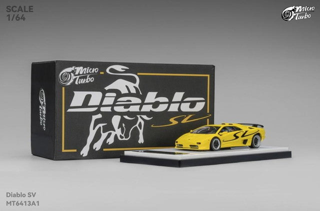 [ Pre-order ] MT6413A1 Micro Turbo 1:64 Lamborghini Diablo SV Metallic Yellow