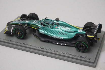 1:43 Spark S8532 Aston Martin AMR22 Aramco Cognizant F1 Team Emilia Romagna GP 2022 #18 L. Stroll