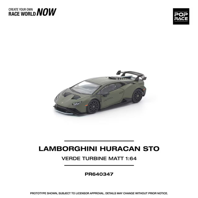 [ Pre-order ] PR640347 POP RACE 1:64 Lamborghini Huracan STO VERDE TURBINE MATT