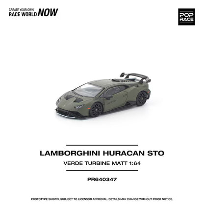 [ Pre-order ] PR640347 POP RACE 1:64 Lamborghini Huracan STO VERDE TURBINE MATT