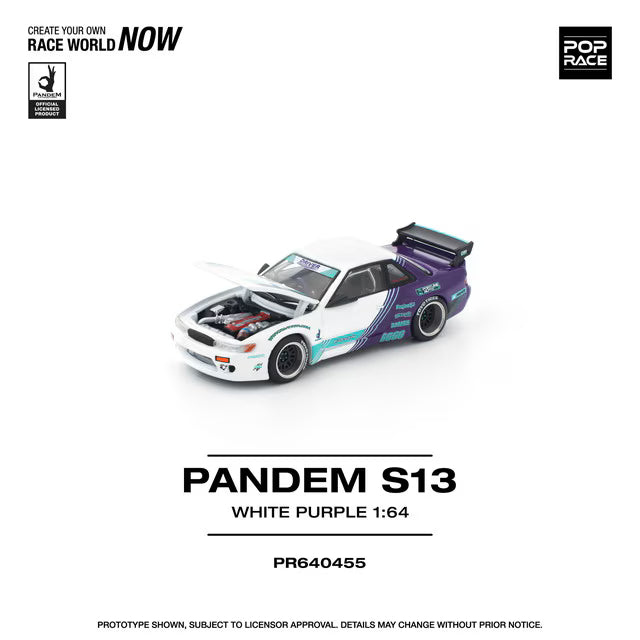 [ Pre-order ] PR640455 POP RACE 1:64 PANDEM S13 White/Purple