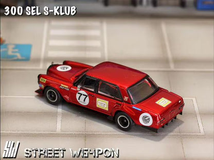 [ Pre-order ] SW Street Weapon 1:64 300SEL S-KLUB Modified Red Pig