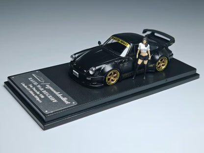 [ Pre-order ] MC640003D MC Model Collect 1:64 RWB930 3.8 Type High Wing Matte Black Gold Wheel Figure Included