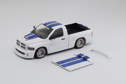 [ Pre-order ] SHOOM-103-005 GCD Shoom 64 1:64 Dodge RAM SRT-10 White Blue Stripe (LHD)