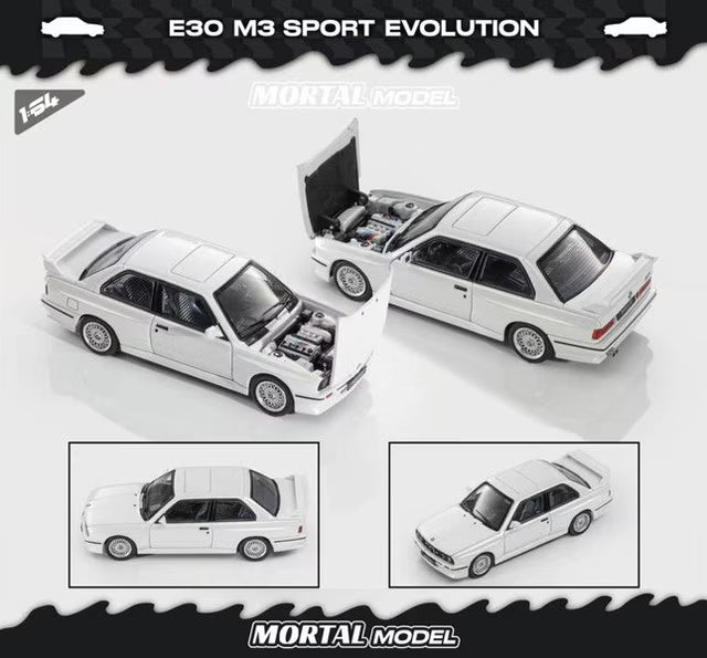 [ Pre-order ] Mortal 1:64 BMW M3 E30 M3 Sedan Pearl White