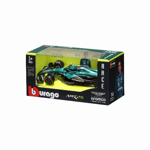 [ Pre-order ] BUR38250A Bburago 1:43 Aston Martin F1 Team AMR25 2025 Australian GP #14 F. Alonso Window Box