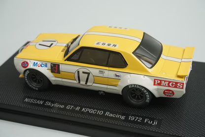1:43 EBBRO 44140 Nissan Skyline GT-R KPGC10 Racing Fuji 1972 #17 Yellow White model car