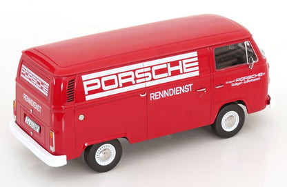 [ Pre-order ] KKDC181412 KK scale 1:18 Volkswagen T2b Kastenwagen Porsche Renndienst 1972 Red/White