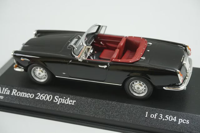 1:43 MINICHAMPS 400120630 Alfa Romeo 2600 Spider 1964 Black model car