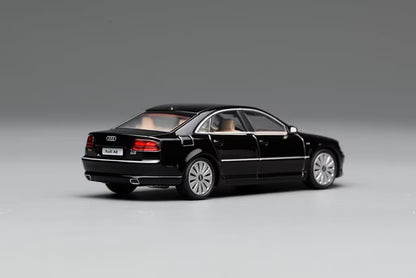 [ Pre-order ] M68201 MOTORHELIX 1:64 Audi A8 (D3) 2008 Late Version Metallic Black