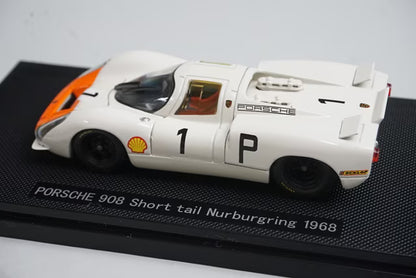 1:43 EBBRO 43739 Porsche 908 Short Tail Nürburgring 1968 #1 White/Orange