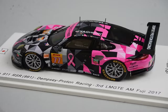 1:43 Spark SJ056 Porsche 911 RSR (991) Dempsey Proton Racing LMGTE AM Fuji 3rd 2017 #77