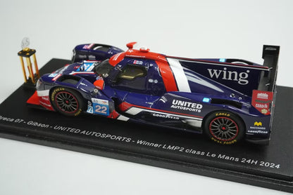 1:43 Spark S9133S BAM Custom Oreca 07 Gibson United Autosports LMP2 Class Le Mans 24H Winner 2024 #22