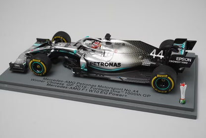 1:43 Spark S6071 Mercedes-AMG Petronas Motorsport W10 EQ Power+ #44 Chinese Grand Prix Winner 2019 F1 1000th GP L. Hamilton
