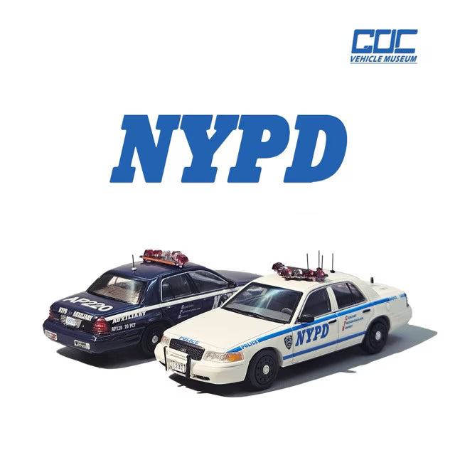 GOC 1:64 Ford Crown Victoria New York Police Car Dark Blue (AP220)