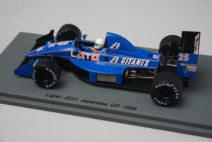 1:43 Spark S3968 Ligier JS31 Japanese GP 1988 #25 R. Arnoux Gitane specification