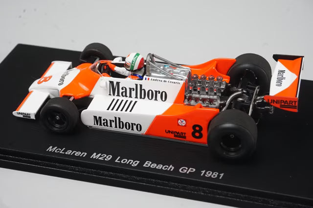 1:43 Spark S4298 McLaren M29 Long Beach GP 1981 #8 A. de Cesaris Marlboro specification