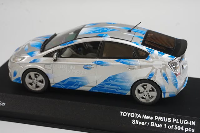 1:43 KYOSHO JC61003PG J Collection Custom Toyota New Prius Plug-in Silver/Blue
