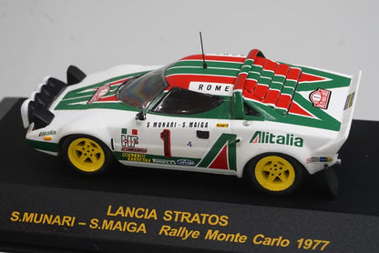 1:43 ixo ALT18 Rally Car Collection Custom Order Lancia Stratos Monte Carlo Rally 1977 #1 S. Munari / S. Maiga