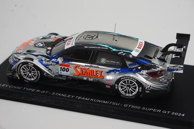 1:43 Spark SGT164 Stanley Civic Type R-GT Team Kunimitsu GT500 Super GT 2024 #100 Naoki Yamamoto / Tadasuke Makino