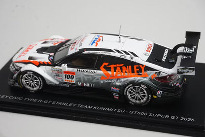 1:43 Spark 43SGT25100 Stanley Civic Type R-GT Team Kunimitsu GT500 Super GT 2025 #100 Naoki Yamamoto / Tadasuke Makino