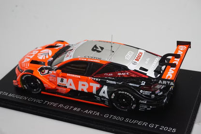 1:43 Spark 43SGT25008 ARTA Mugen Civic Type R-GT GT500 Super GT 2025 #8 Tomoki Nojiri / Shinji Matsushita