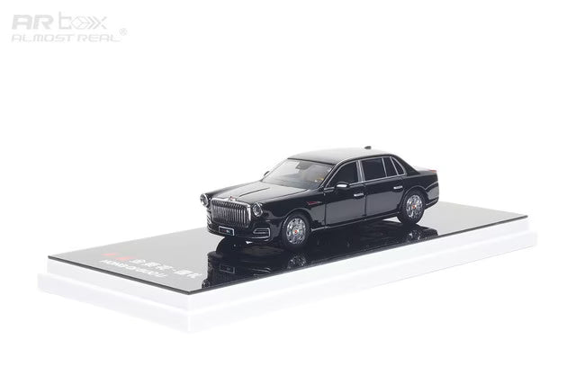 690201001 AR Box [ Almost Real Model ] 1:64 Hongqi U7 Golden Sunflower For State Guests Black