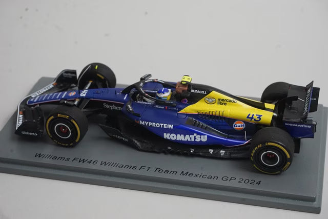 1:43 Spark S9554 Williams FW46 F1 Team Mexican GP 2024 #43 F. Colapinto