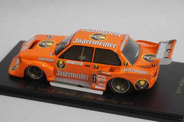 1:43 Spark RS1508 Raceland Custom 320 Turbo Division 2DRM Norisring 1979 #6 M. Hettinger Jägermeister