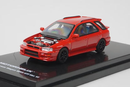 [ Pre-order ] M67106 MOTORHELIX 1:64 Subaru Impreza Wagon WRX STi Ver. VI Customized Cherry Blossom Red