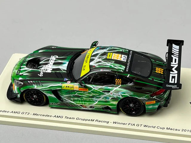 1:43 Spark 43MC19 Mercedes-AMG GT3 Team GroupM Racing FIA GT World Cup Macau GP Winner 2019 #999 R. Marciello