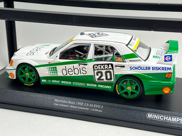 1:18 MINICHAMPS 155913620 Mercedes-Benz 190E 2.5-16 Team Zack Speed DTM 1991 #20 M. Schumacher
