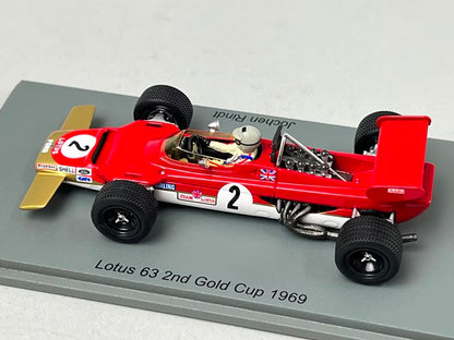 1:43 Spark S6355 Lotus 63 Gold Cup 2nd 1969 #2 J. Rindt