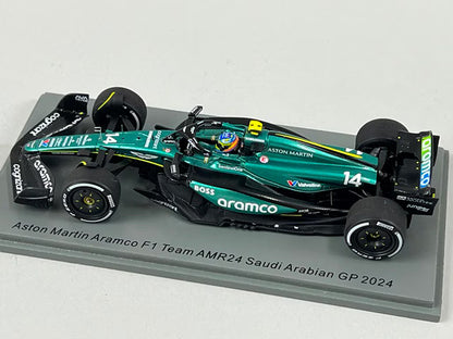 1:43 Spark S9529 Aston Martin Aramco F1 Team AMR24 Saudi Arabian GP 2024 #14 F. Alonso