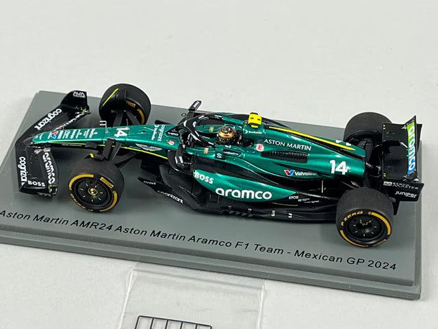 1:43 Spark S9553 Aston Martin AMR24 Aramco F1 Team Mexican GP 2024 #14 F. Alonso