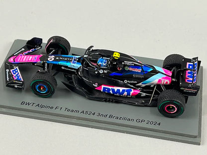1:43 Spark S9552 BWT Alpine F1 Team A524 Brazilian GP 3rd 2024 #10 P. Gasly