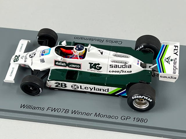 1:43 Spark S6993 Williams FW07B Monaco GP Winner 1980 #28 C. Reutemann
